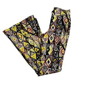 Like an Angel Boho/Hippie Tribal Print Zip Front Bell Bottom Pants Women's Small